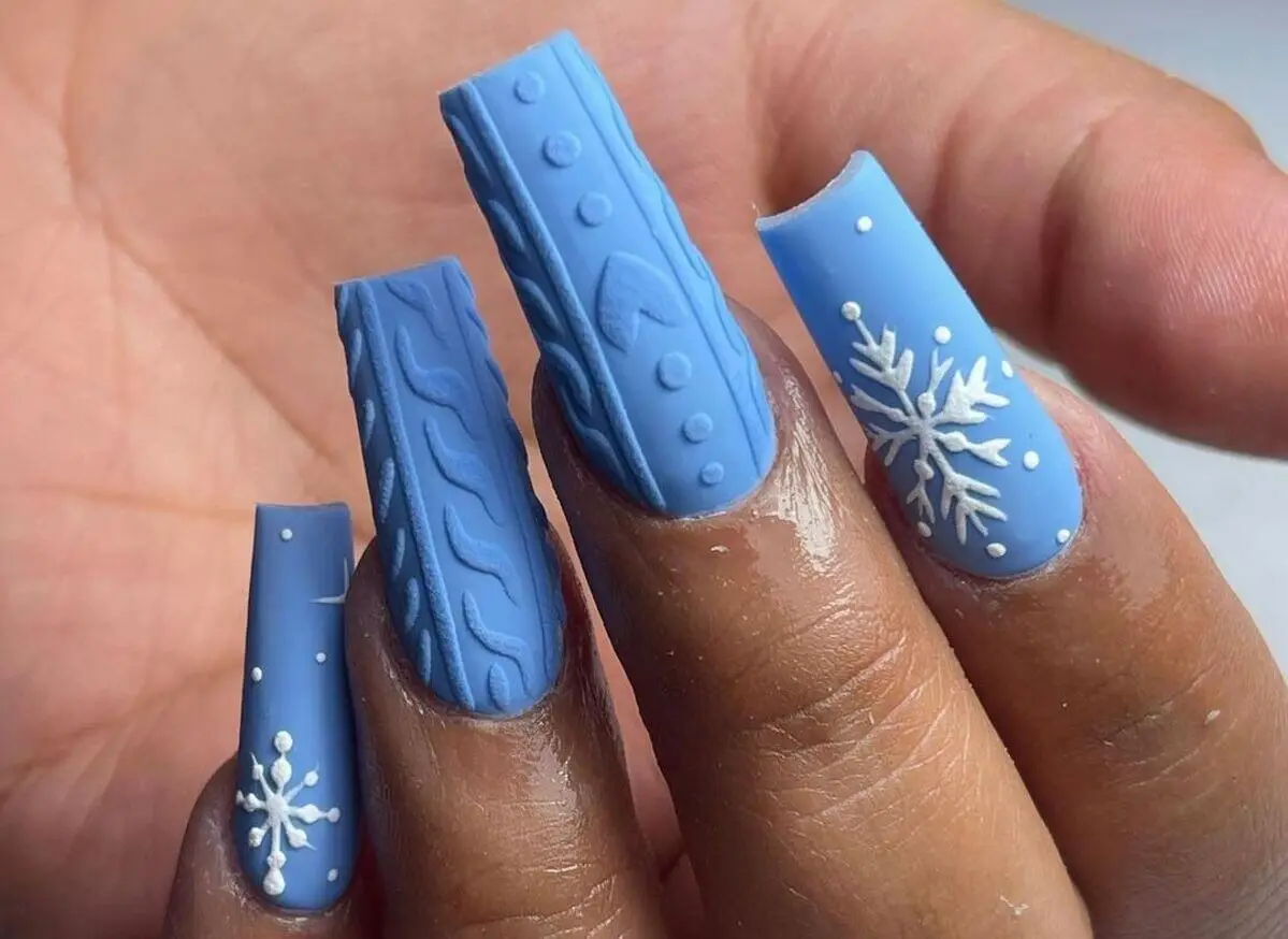 Uñas suéter de Navidad