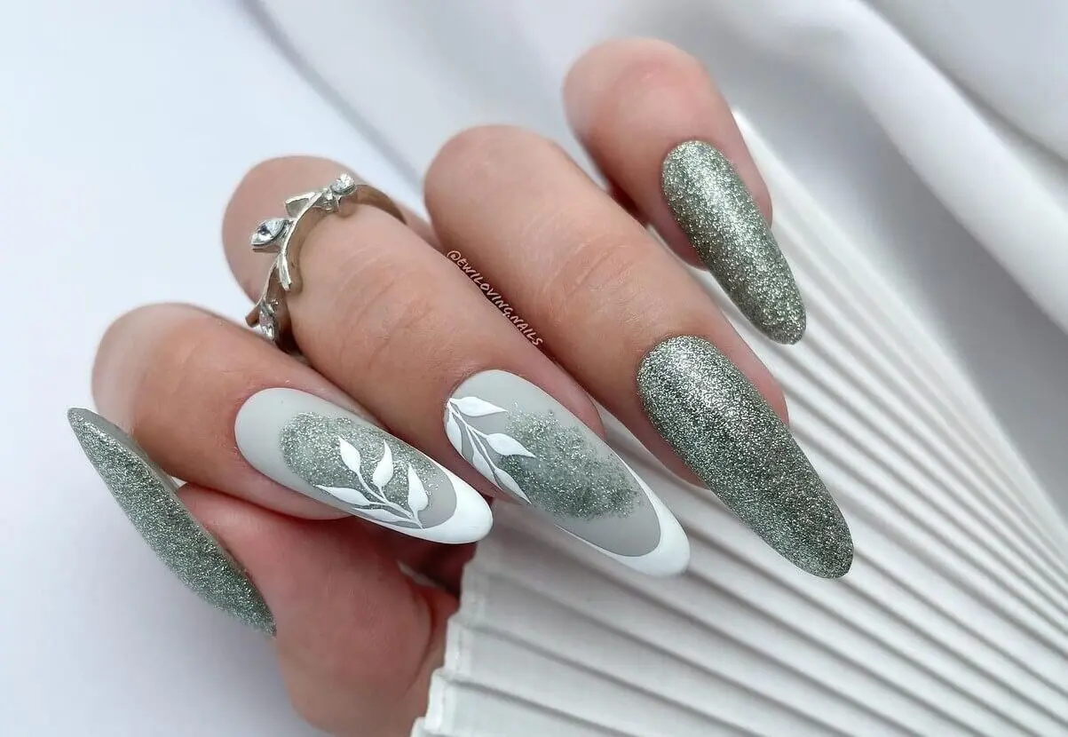 Uñas diseño matcha