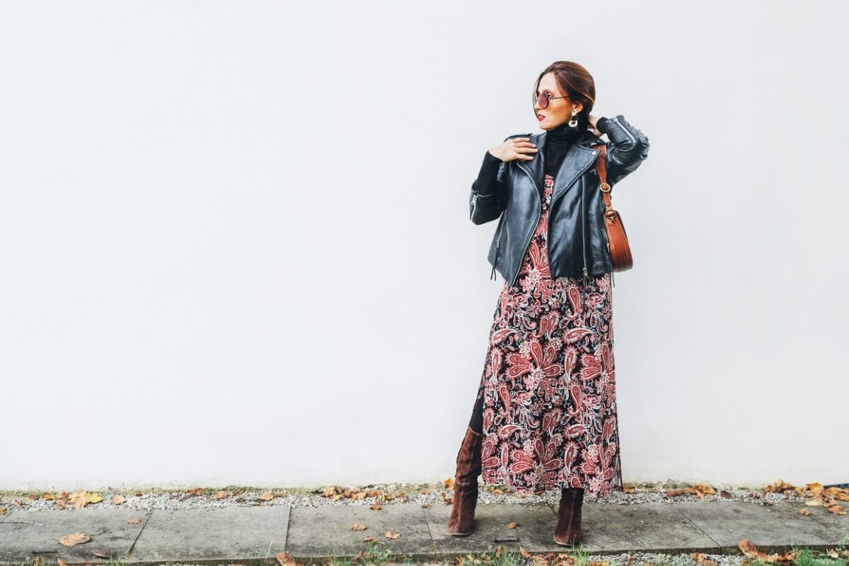 vestido midi rockero