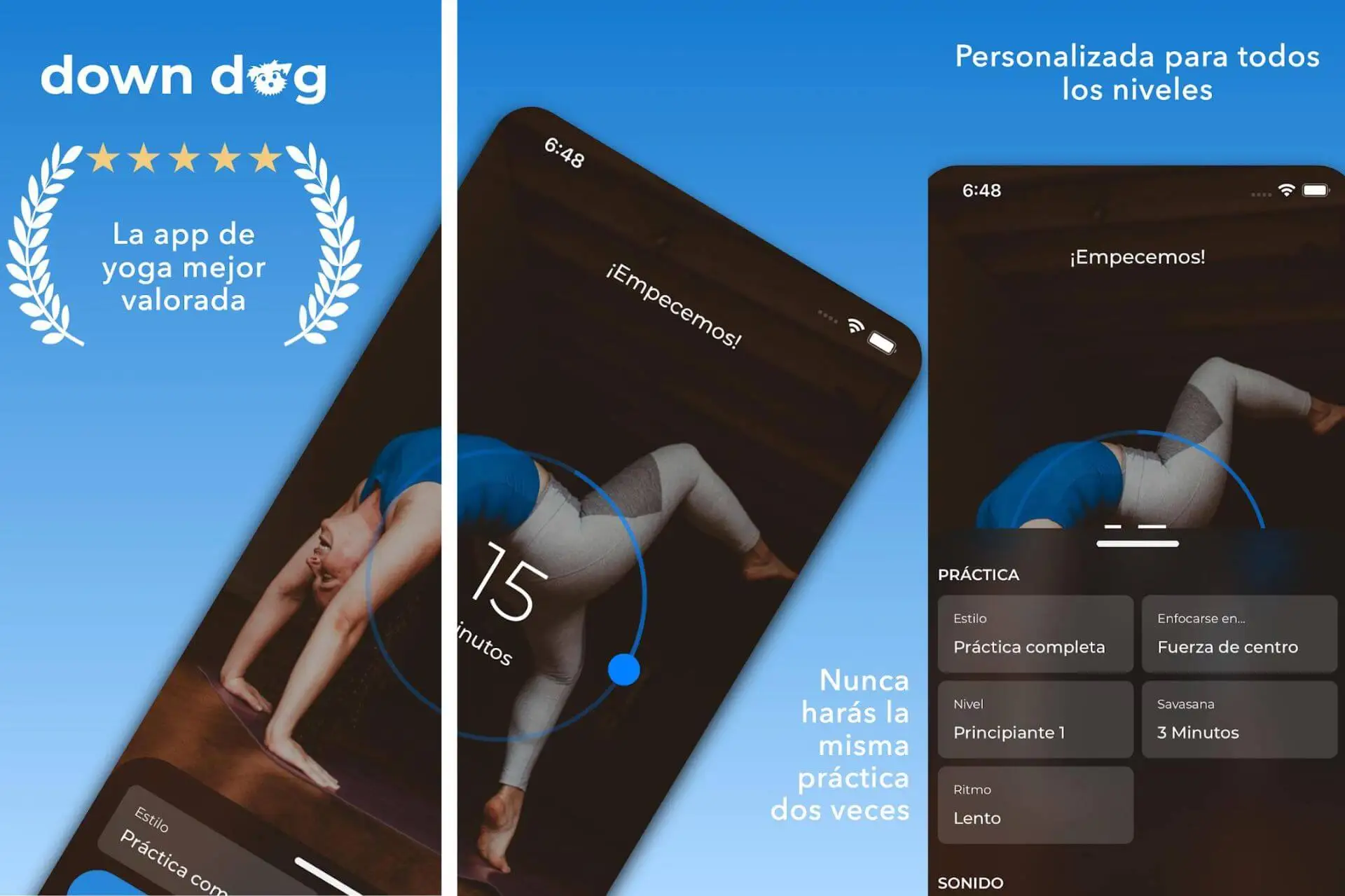 Yoga Down Dog. Apps de yoga para principiantes.