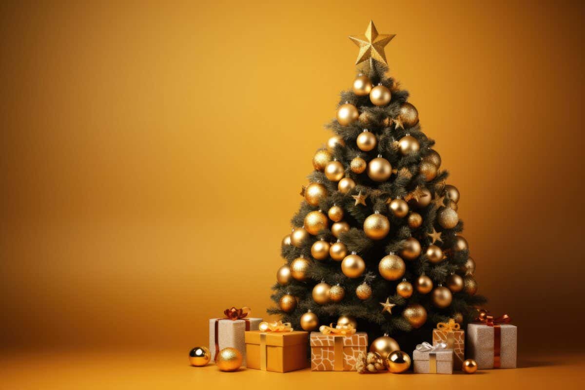 Decoración de árbol de Navidad dorado