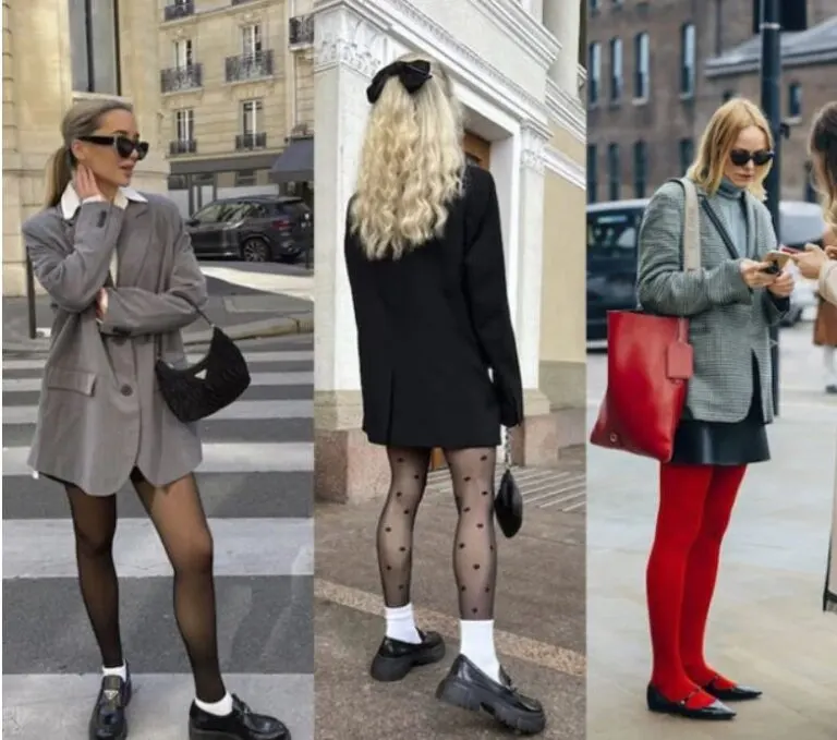 Mujeres con medias altas en invierno.