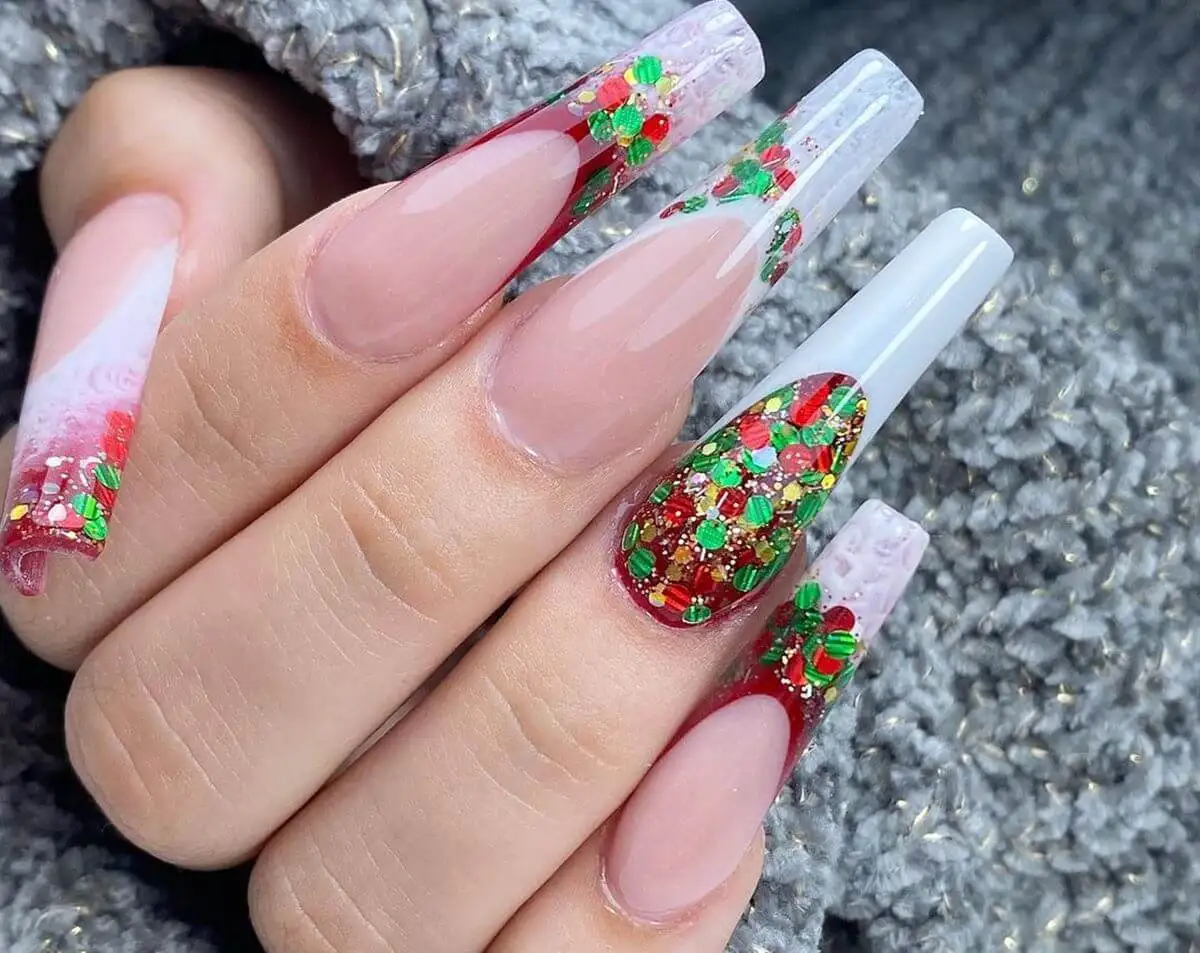 uñas acrílicas navideñas