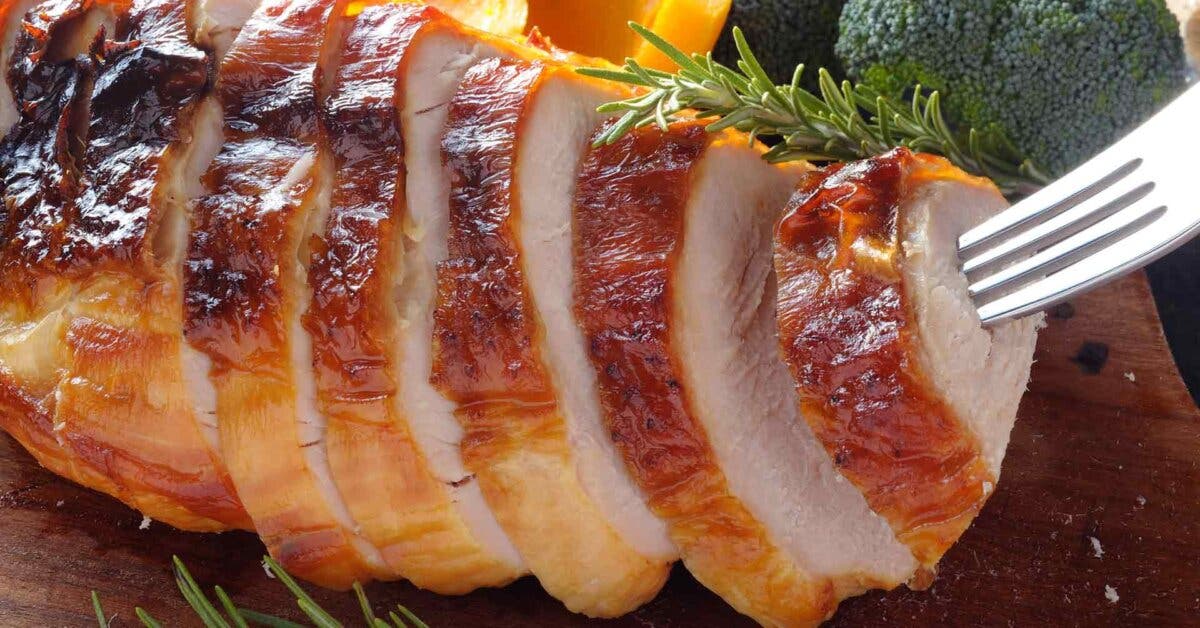 Pavo relleno de Navidad.