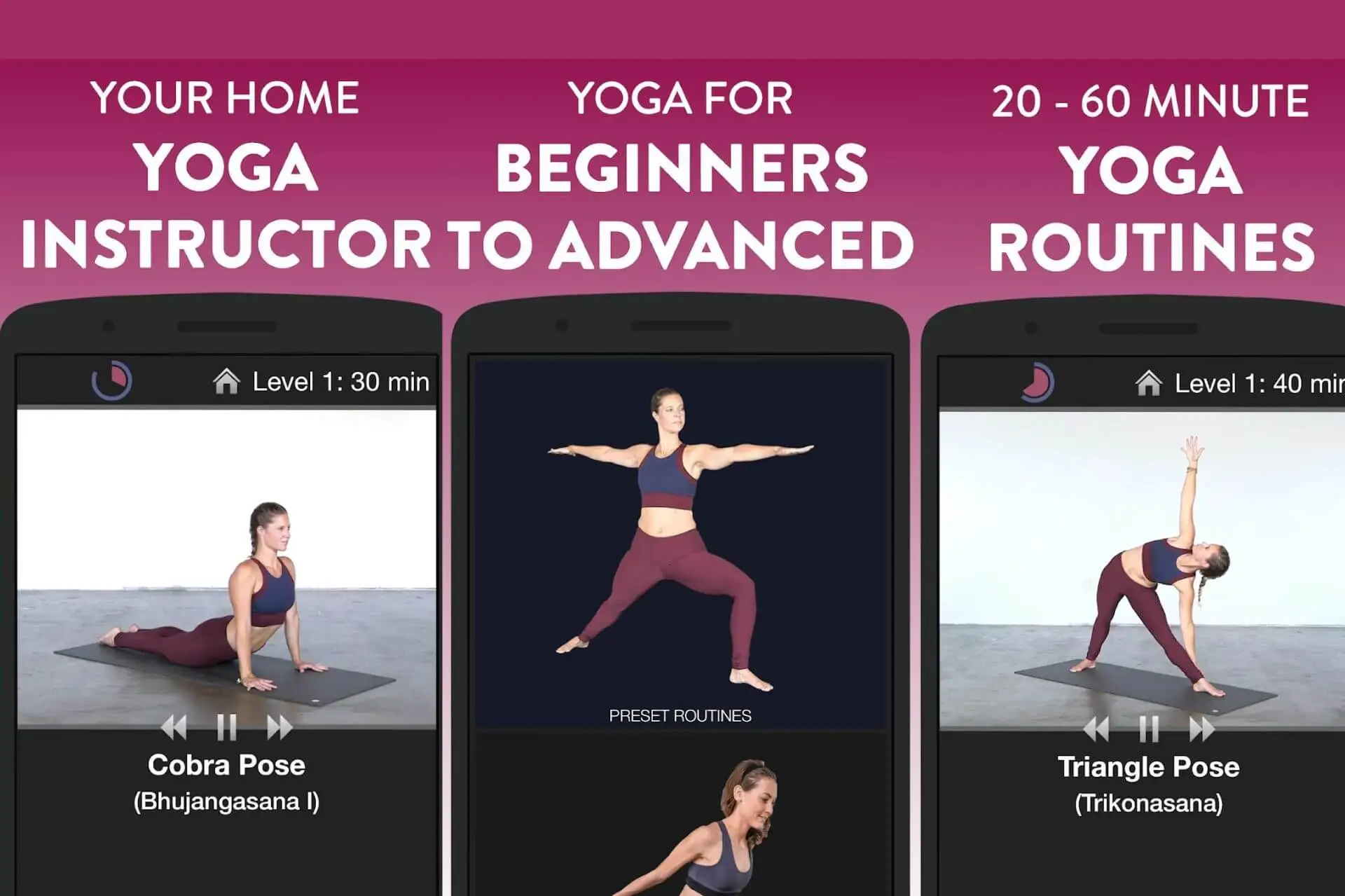 Simply Yoga-Home Instructor. Apps gratuitas para principiantes.