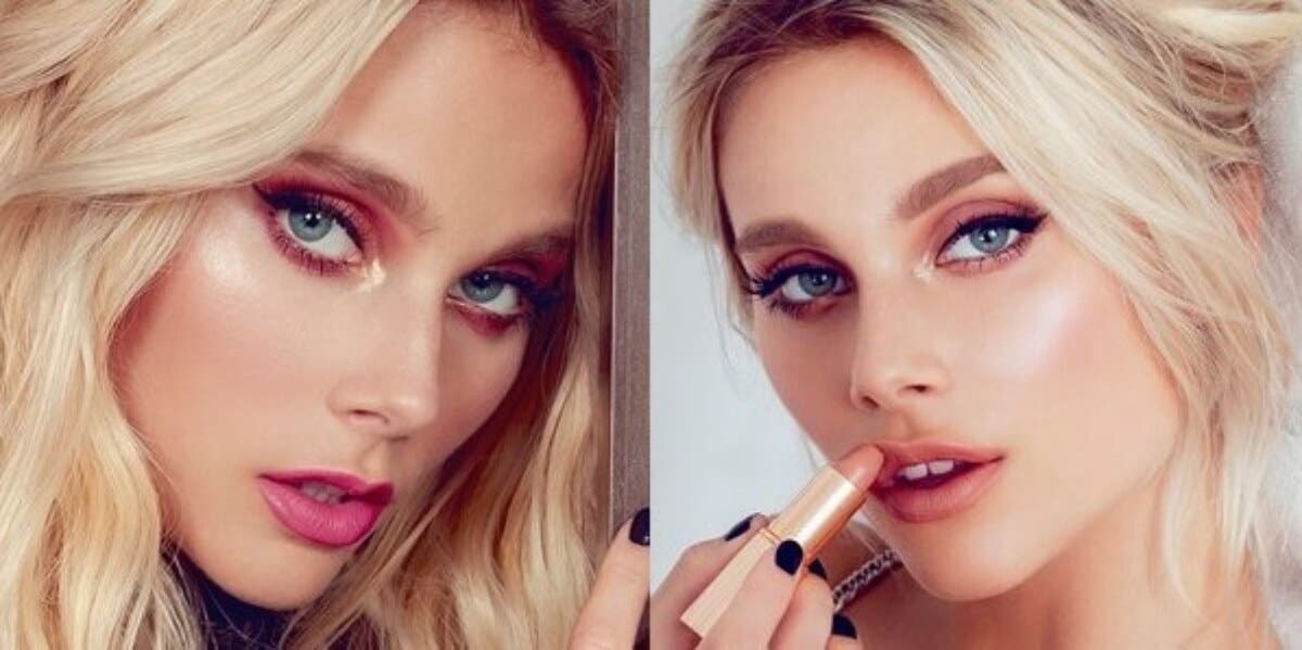 Valentina Zenere heeft zich opgemaakt in roze tinten