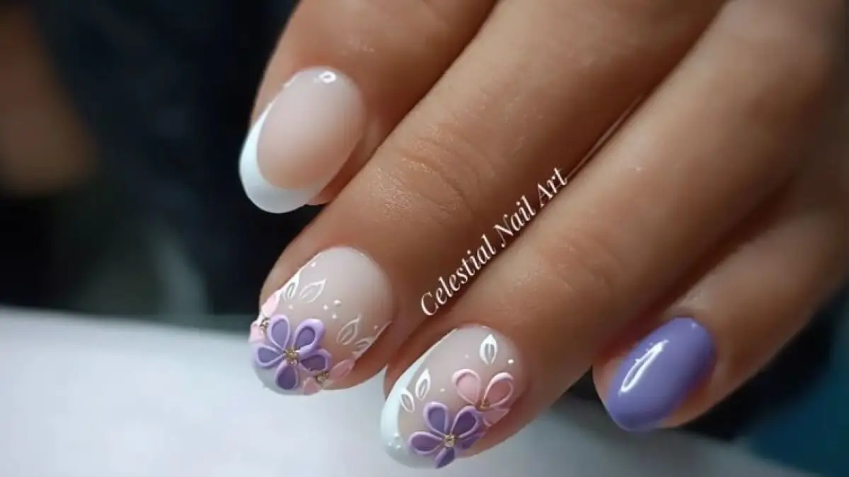 Uñas redondas: flores