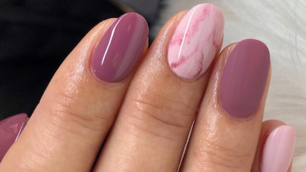 Uñas redondas mármol