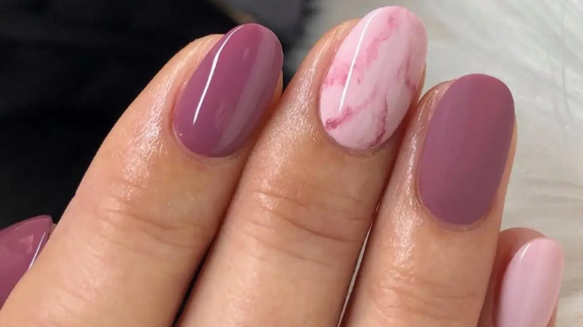 Uñas redondas mármol