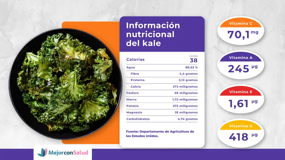 Información nutricional del kale o col rizada