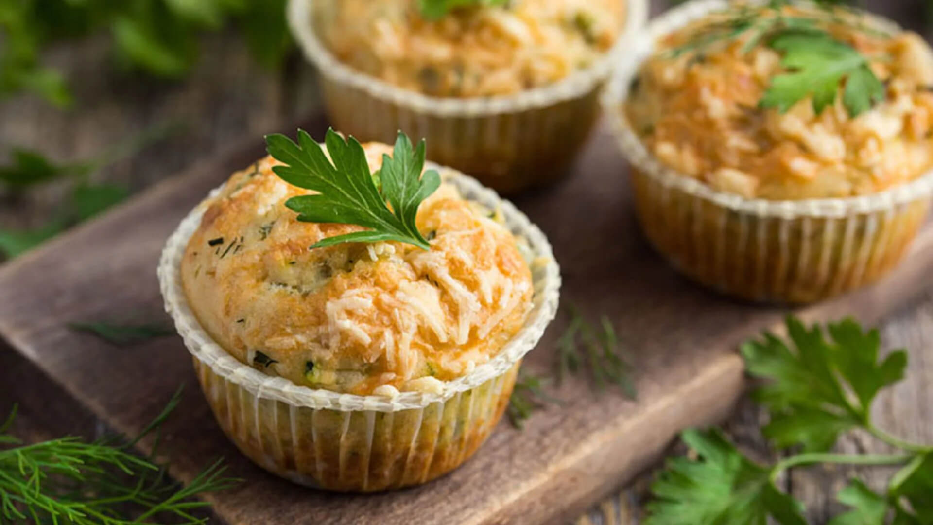 Muffins de calabacín y queso. 