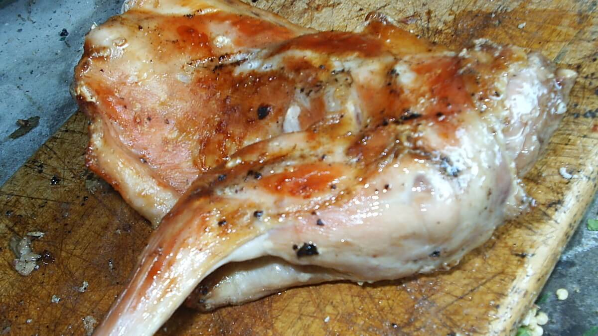 Carne de conejo con creatina.