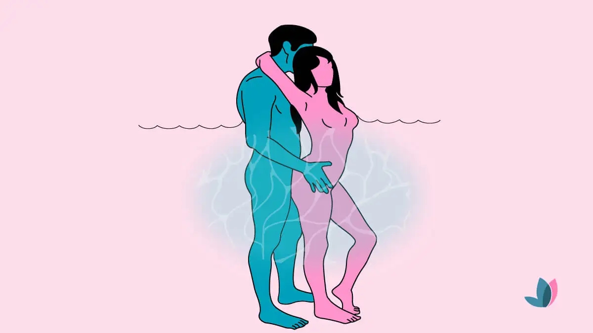 Postura de espalda para tener sexo bajo el agua.
