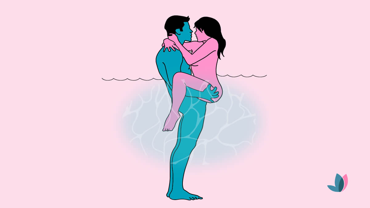 Postura el abrazo para tener sexo bajo el agua.