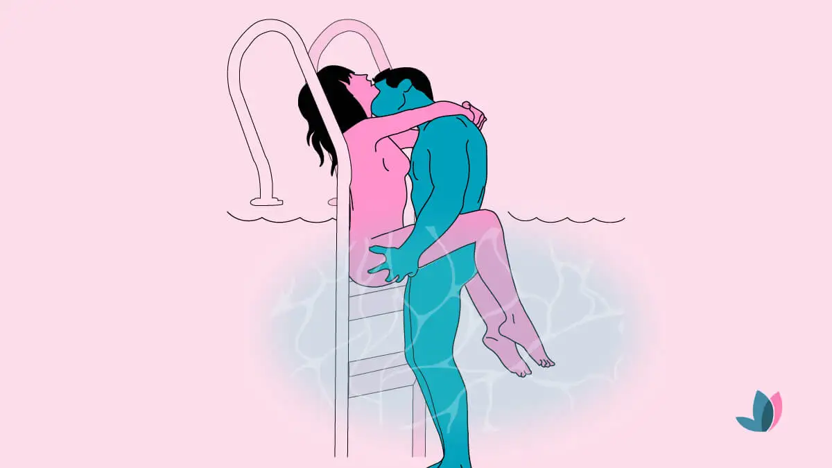Postura la escalera para tener sexo bajo el agua.
