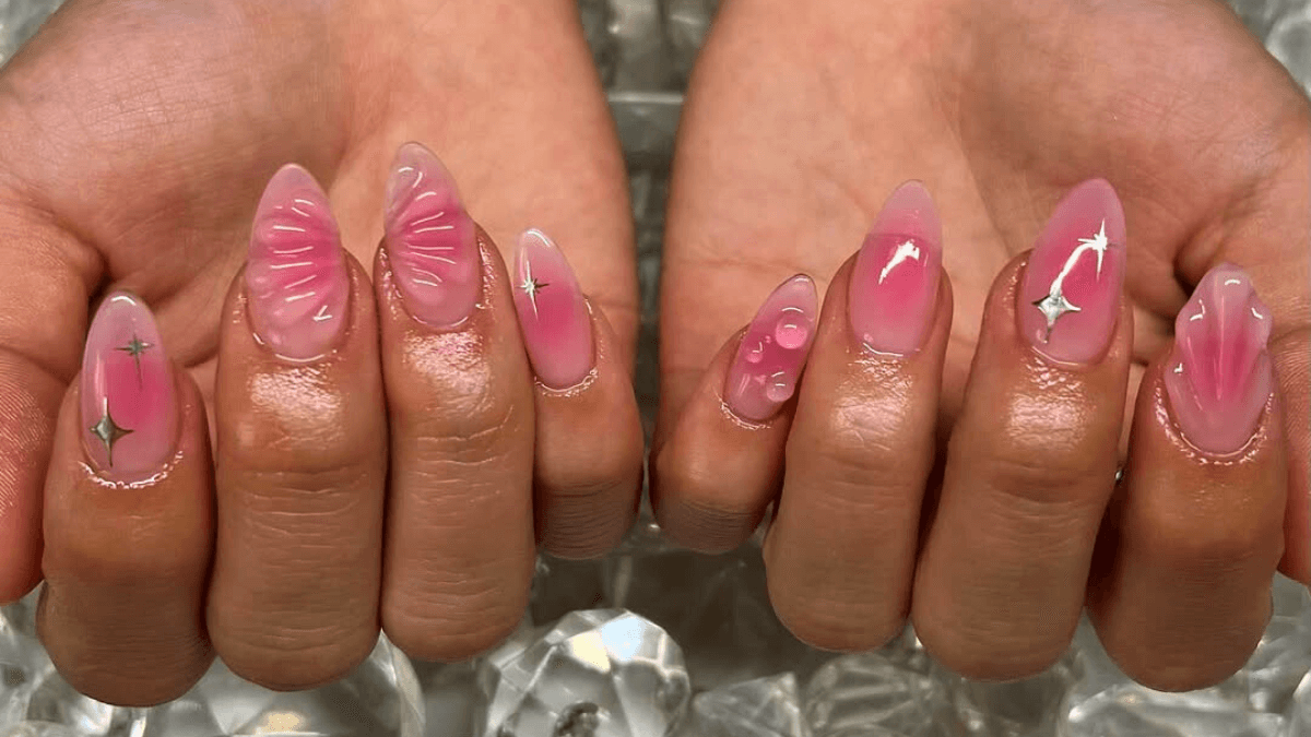 Aura jelly nails.