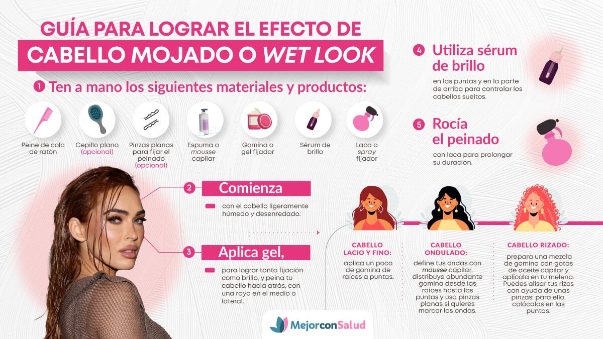 ¿Cómo conseguir el efecto de cabello mojado o wet look?