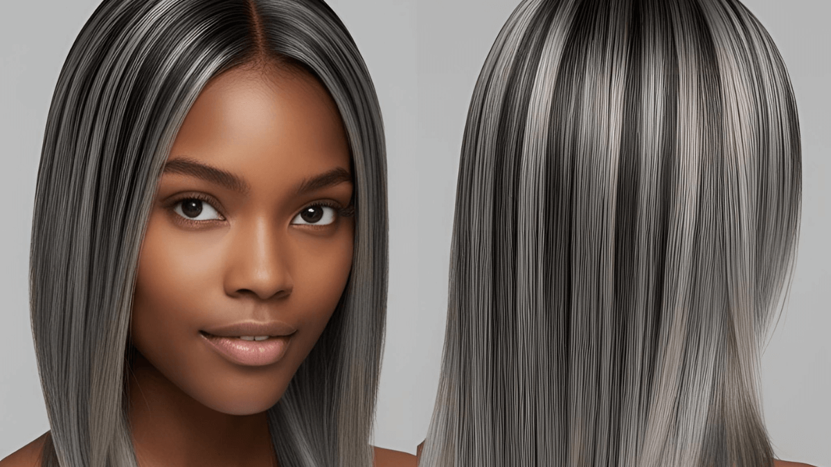 Mechas babylight gris.