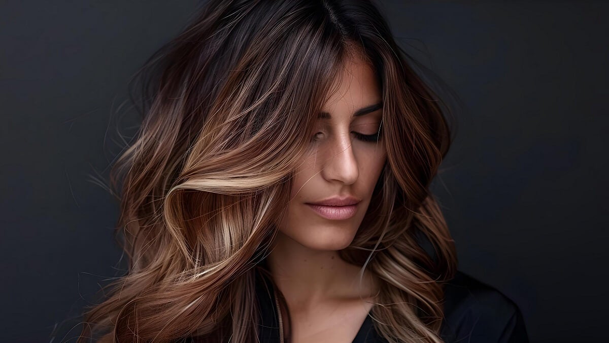 Mechas melting avellana