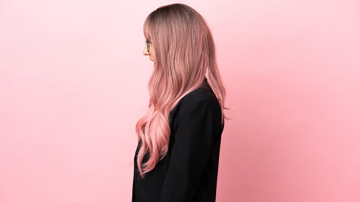 Mechas melting rose gold