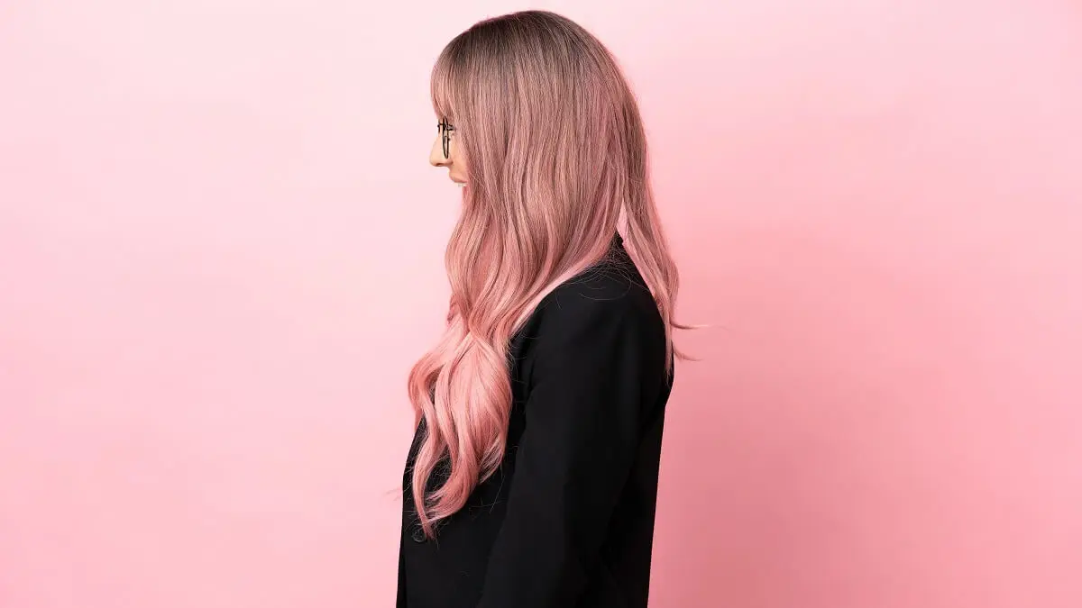 Mechas melting rose gold