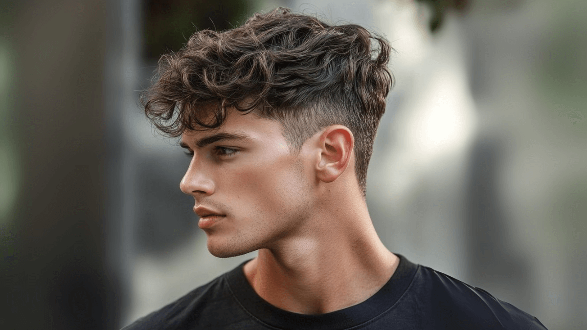 Corte pompadour rizado.