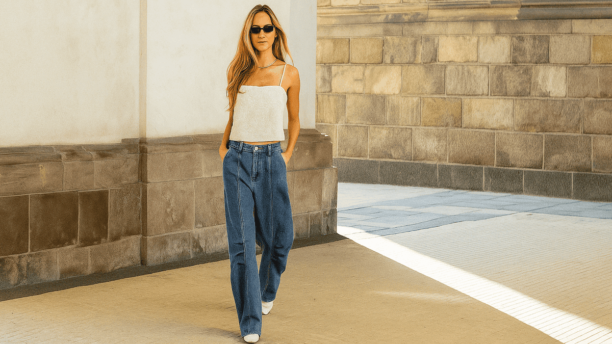 Vestuario con jeans baggy.