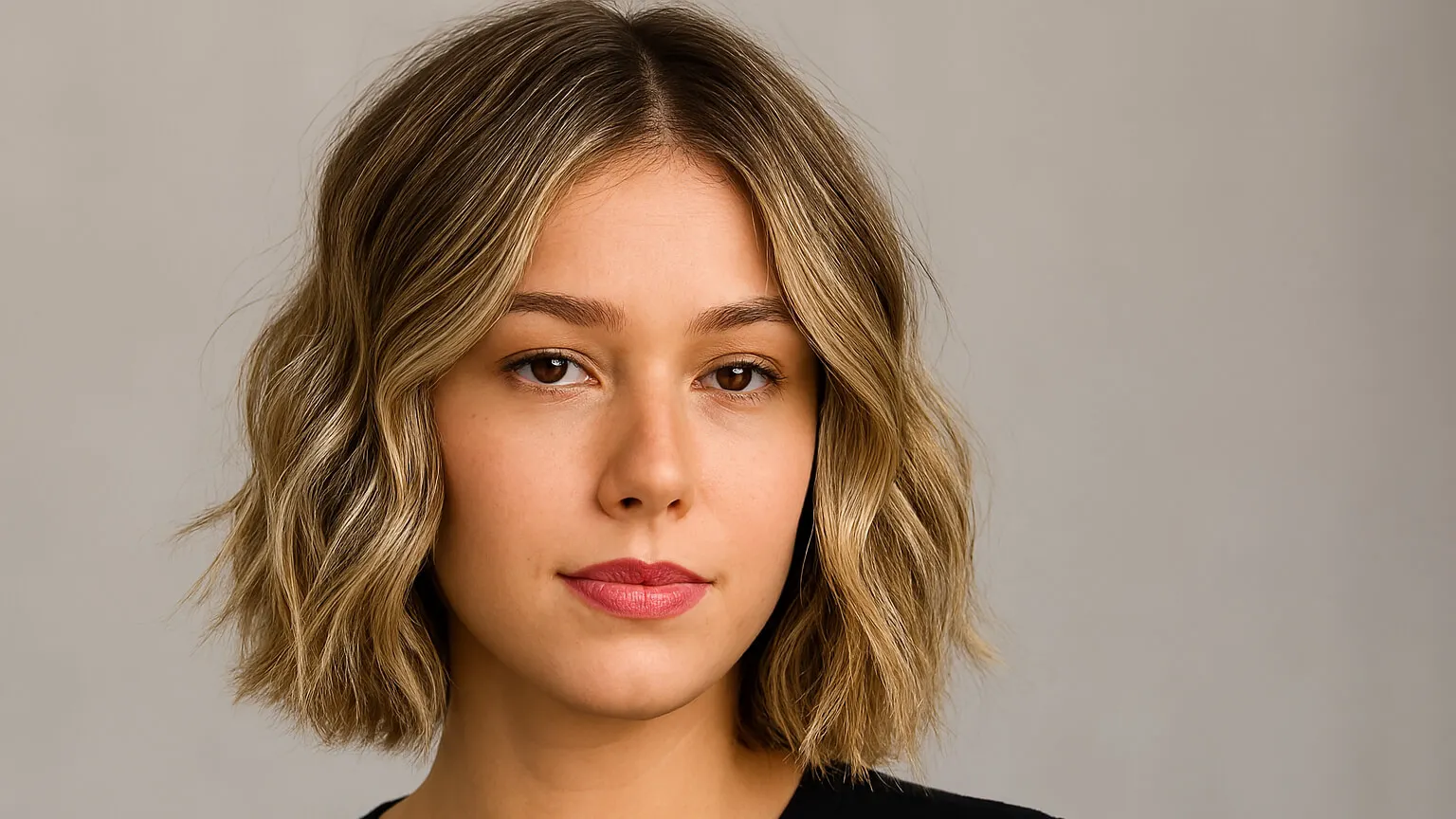 Mechas babylights en cabello corto.