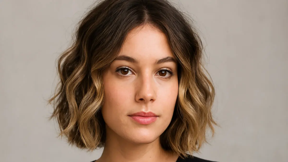Mechas balayage en cabello corto.