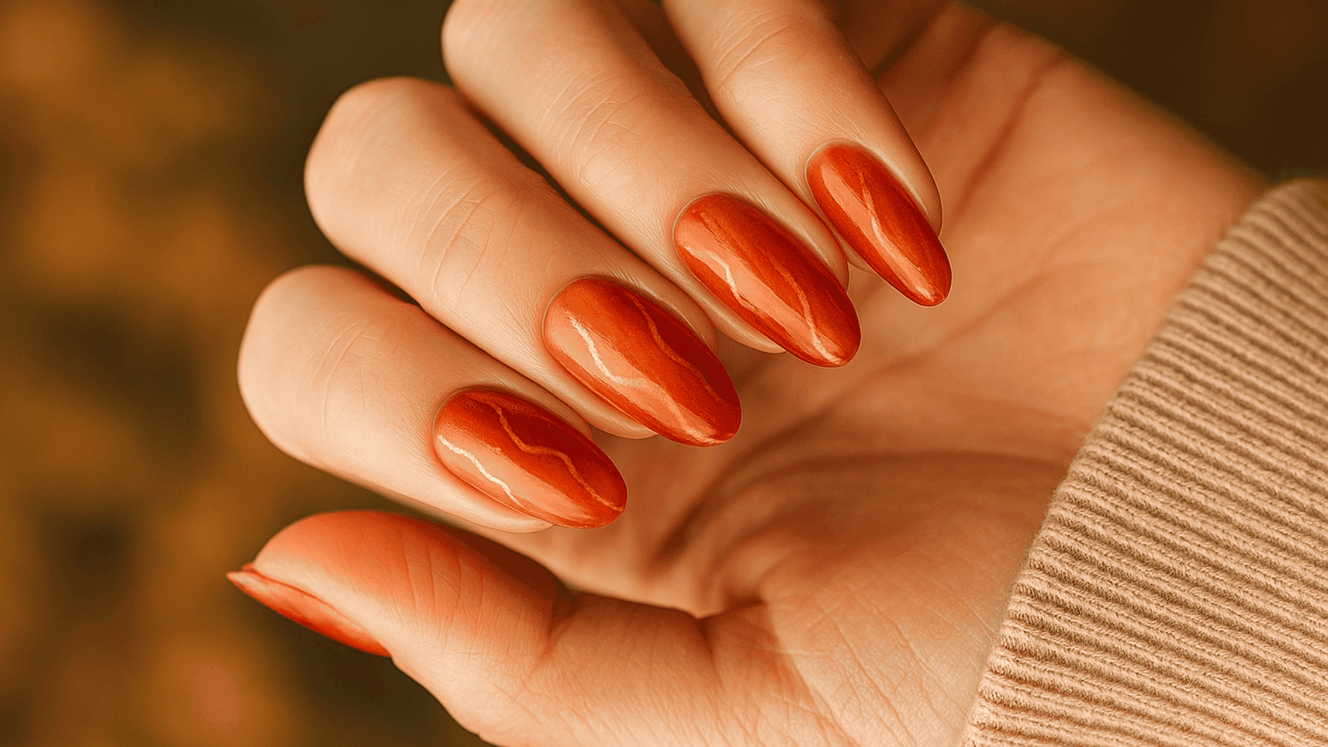Pumpkin spice latte nails.