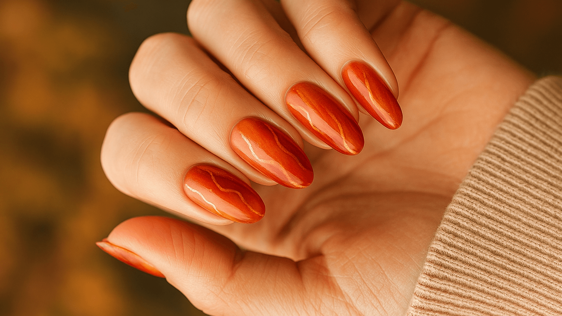 Pumpkin spice latte nails.
