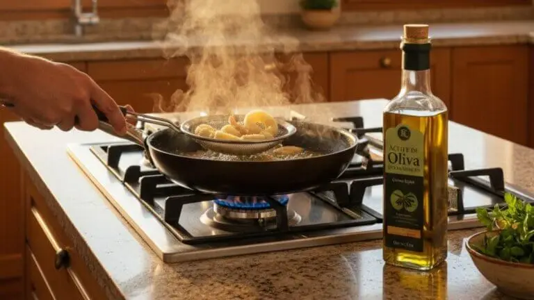 Aceite de oliva para freír: cómo usarlo sin miedo a que se queme
