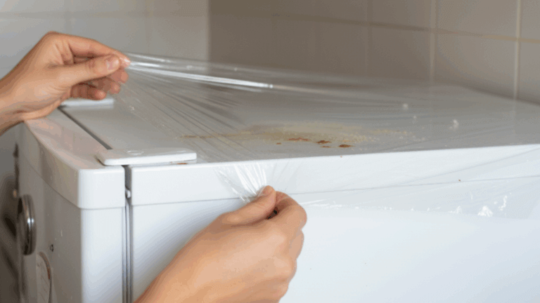 El truco del papel film para evitar la grasa pegajosa sobre la nevera y los muebles de cocina