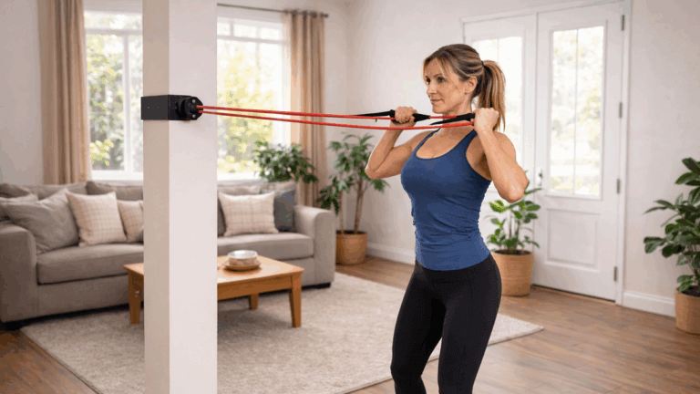 "Face pulls" con banda elástica: el ejercicio para fortalecer espalda alta y hombros en casa
