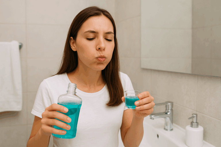 ¿Es malo usar enjuague bucal sin cepillarte los dientes?