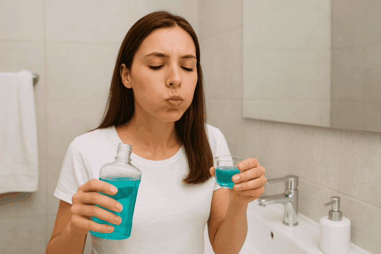 ¿Es malo usar enjuague bucal sin cepillarte los dientes?