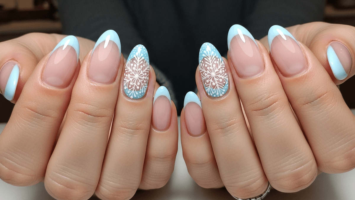 Francesas con copo de nieve navideño.