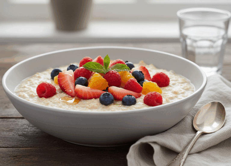 Avena con yogur y frutos secos