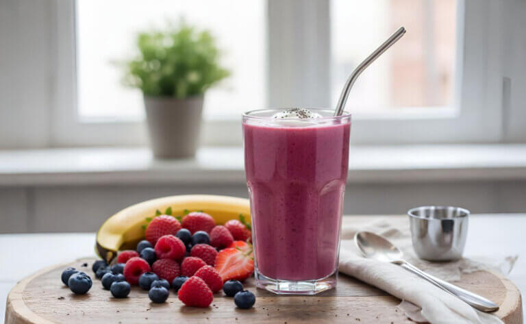 Batido de fruta con yogur