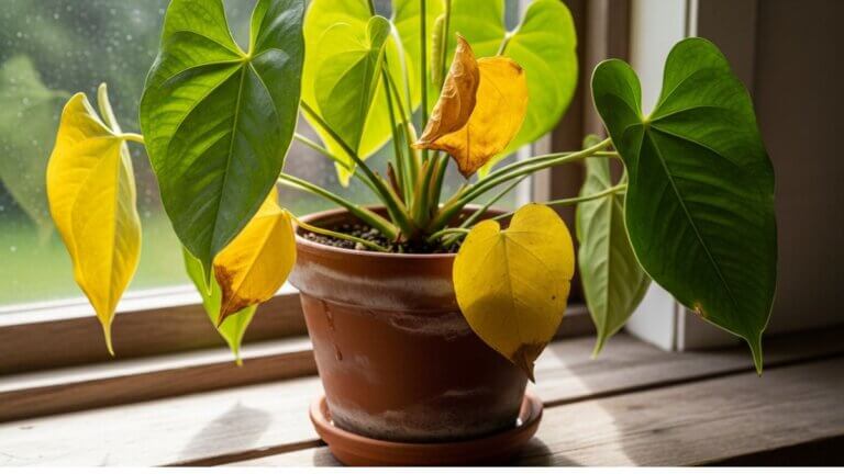 Cómo salvar un anturio con hojas amarillas y marrones: guía de causas que debes saber