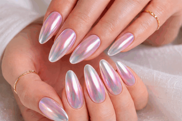"Glass chrome nails": la manicura neutra con brillo tipo vidrio que dominará en 2026