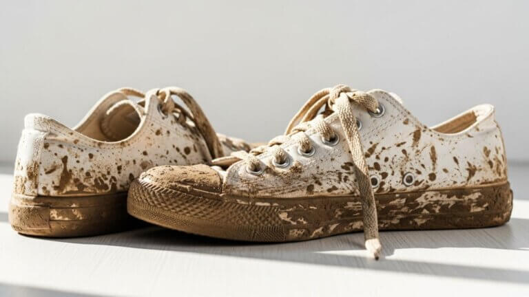Zapatillas de tela blancas: cómo quitar manchas de tierra sin dañar las fibras ni arrastrar la suciedad