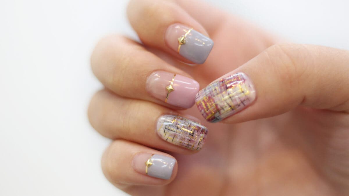 Uñas en tendencia efecto tweed