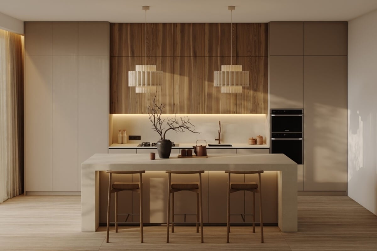 Cocina estilo minimalismo cálido