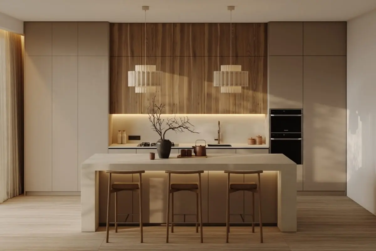 Cocina estilo minimalismo cálido