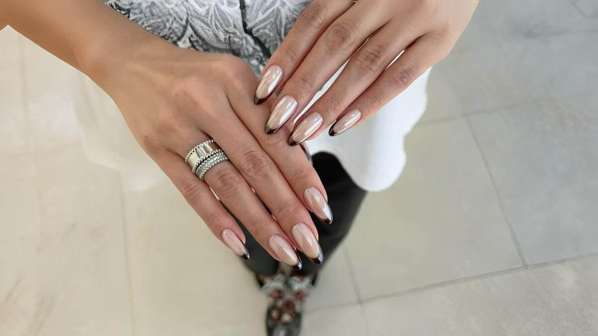 Uñas francesas chocolate glazed