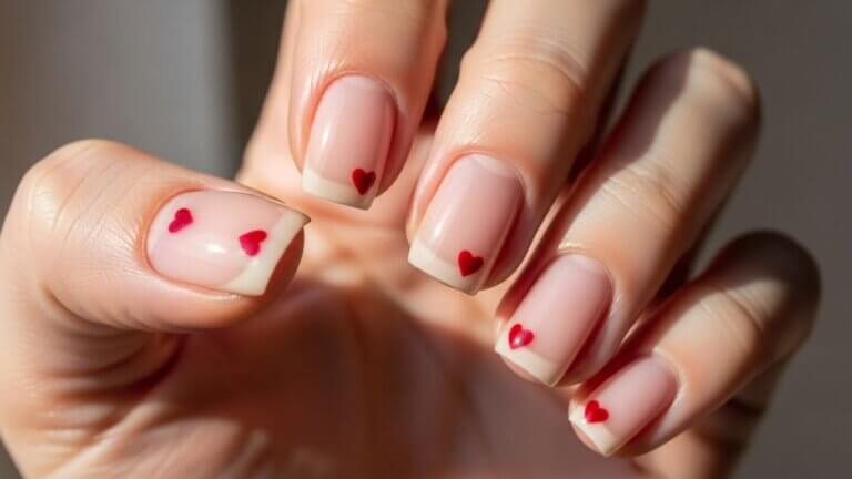 Micro-corazón sobre base nude