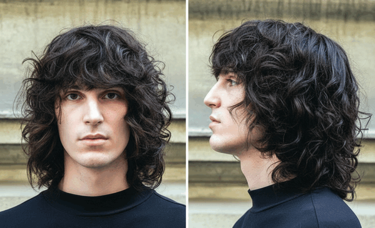 Media melena con flequillo