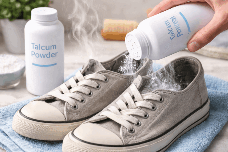 7 usos ocultos del talco de bebé para la limpieza del hogar