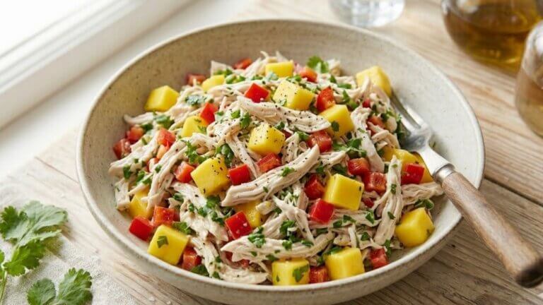 Ensalada de pollo y mango